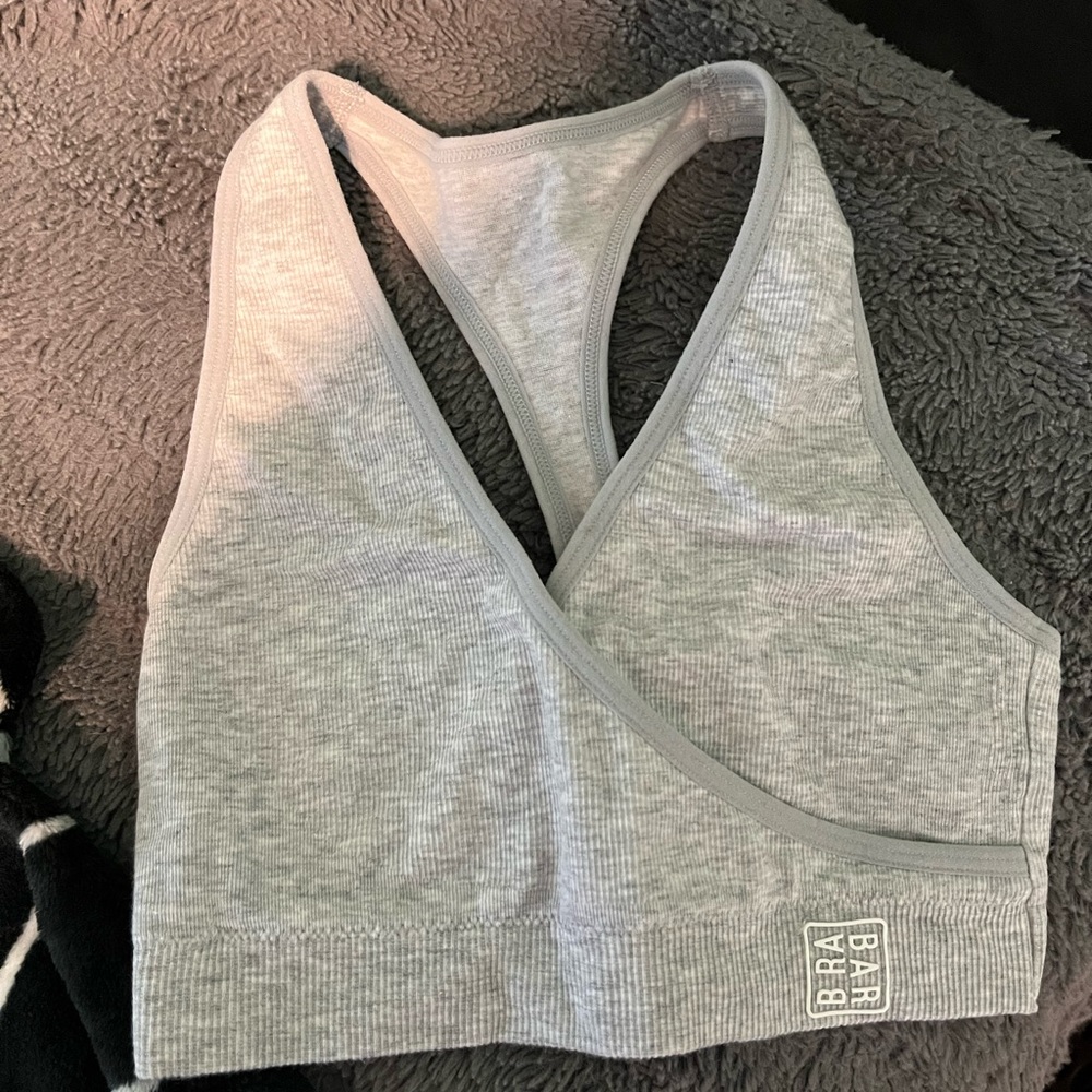 BRABAR grey ribbed sports bra